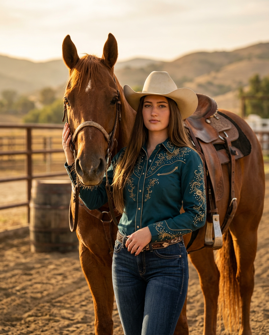 An artistic rider portrait inspired by Asha’s reference image
